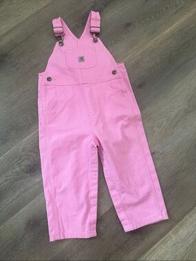Carhartt Kids Pink Canvas Overalls with Front Pocket nwot
